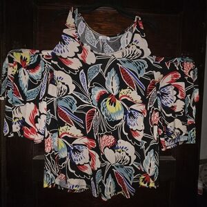 VENUS Multicolor Floral Cold Shoulder Blouse